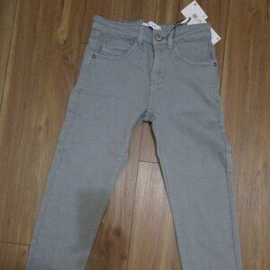 Zara boys grey trousers pants chinos sz 9 134cm washed garment dye skinny NWT